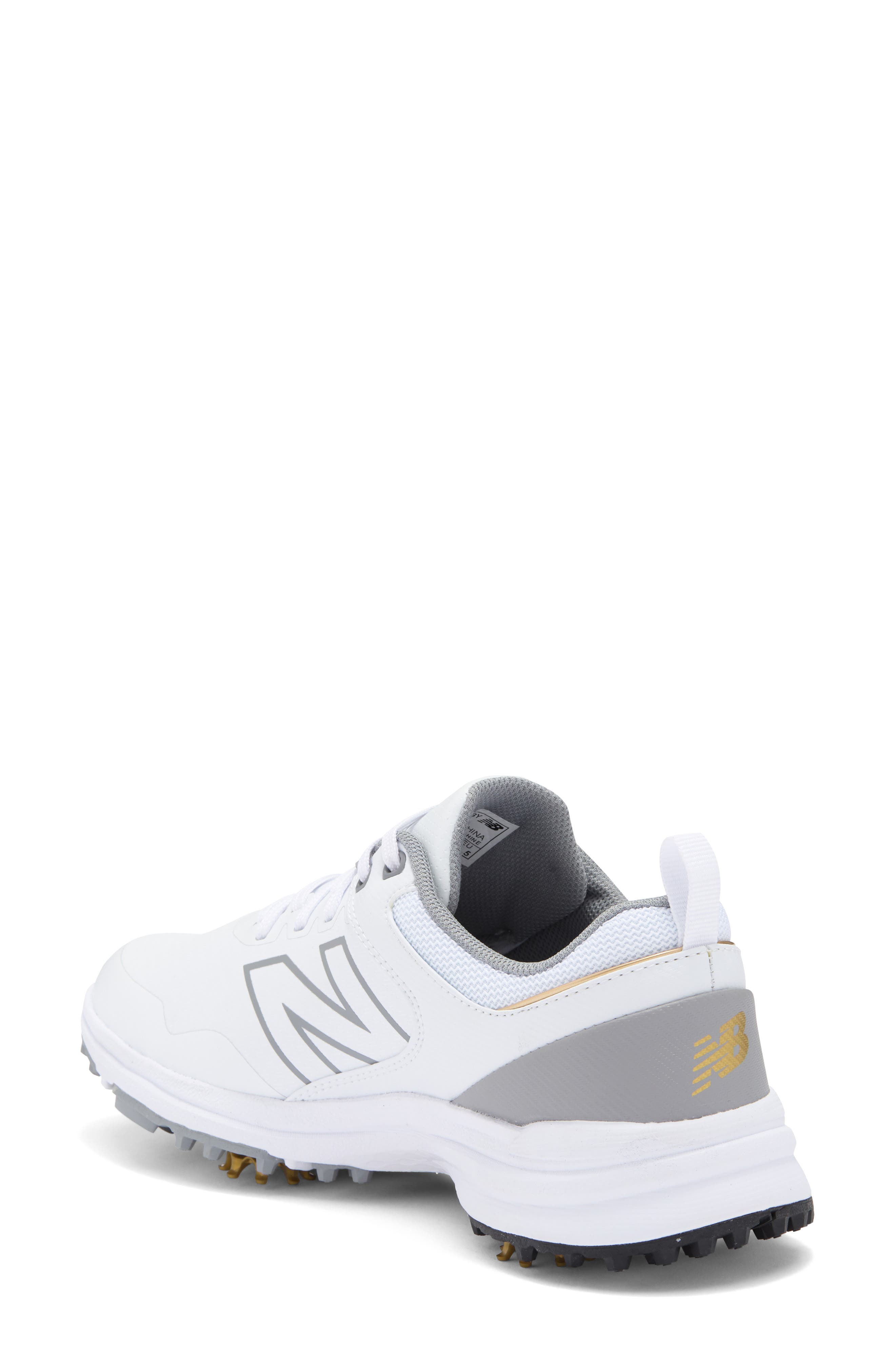 NEW BALANCE GOLF Brighton v2 Waterproof Golf Shoe, Alternate, color, White / Grey