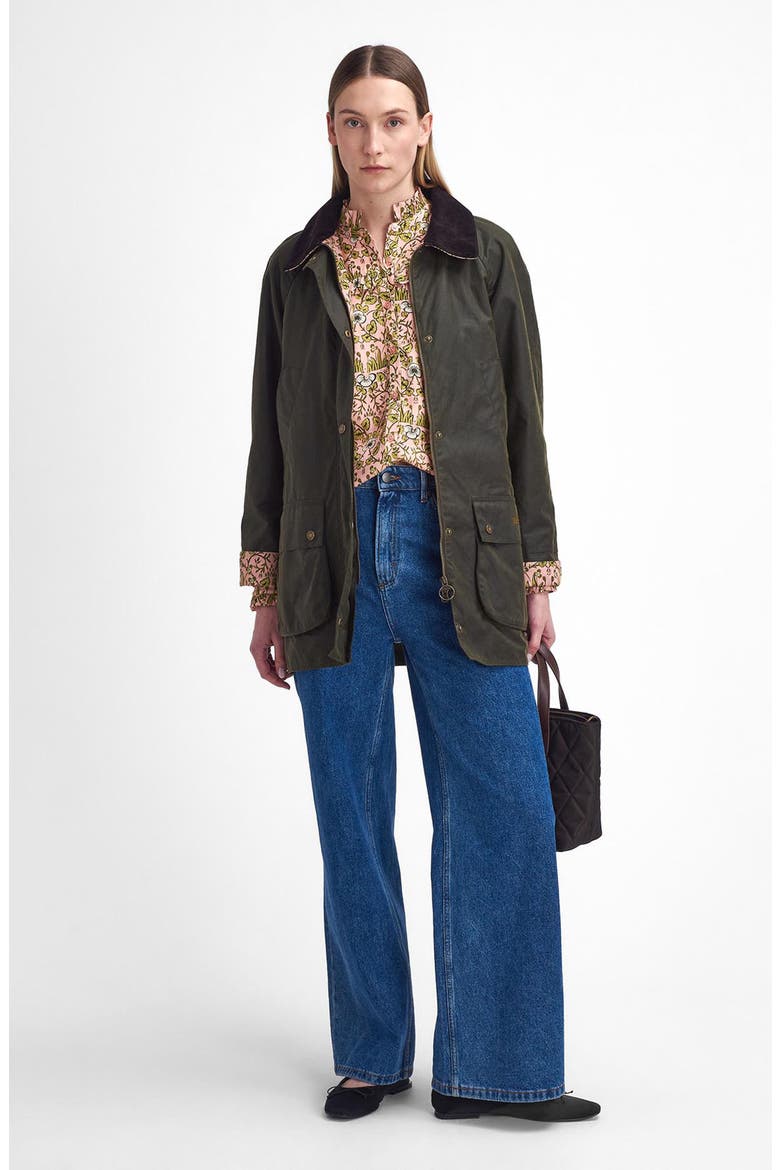 Shelton Water Resistant Waxed Cotton Jacket, Alternate, color, ARCHIVE OLIVE/ EYEBRIGHT