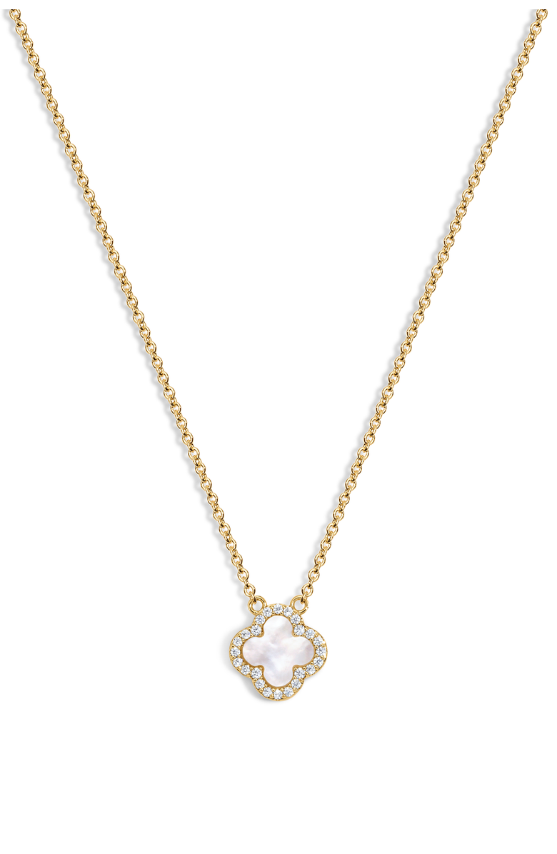 Electric Picks Mini White Icon Clover Necklace, Main, color, White