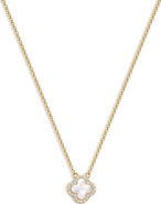 Electric Picks Mini White Icon Clover Necklace