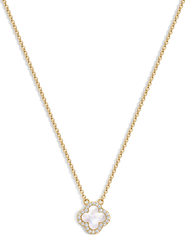 Electric Picks Mini White Icon Clover Necklace
