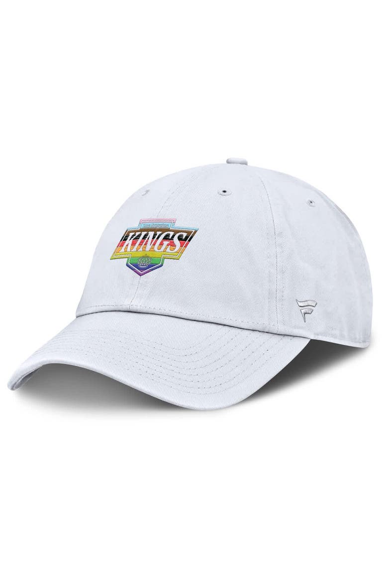 Men's Fanatics White Los Angeles Kings PRIDE Adjustable Hat, Main, color, White