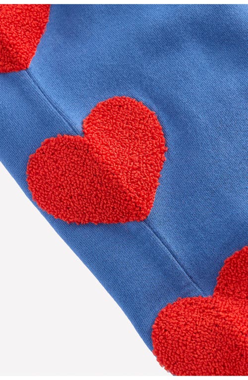Mini Boden Kids' Heart Appliqué Sweatpants In Blue