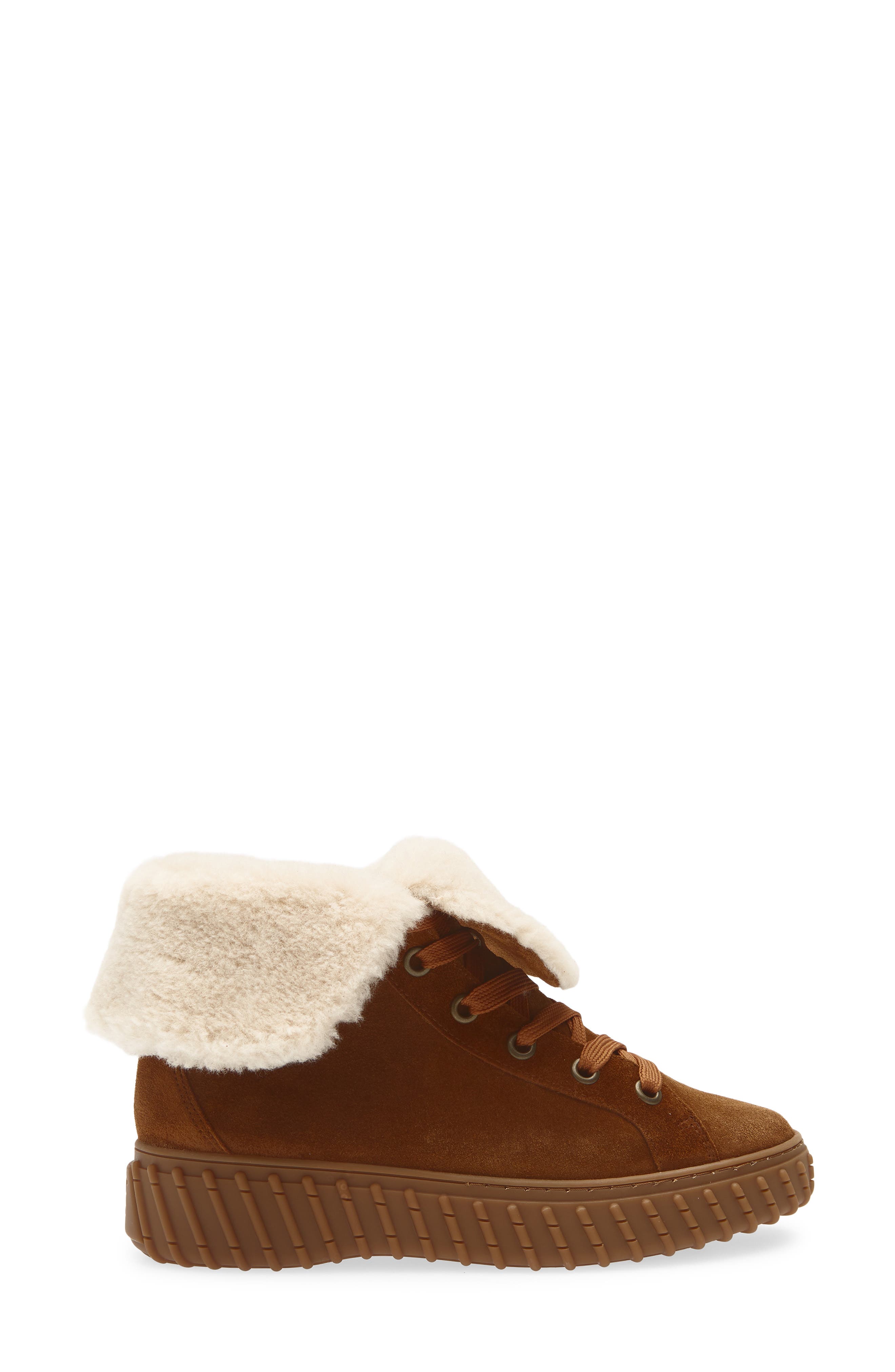 Paul Green Cozy Wool Lined Sneaker, Alternate, color, Toffee Soft Suede