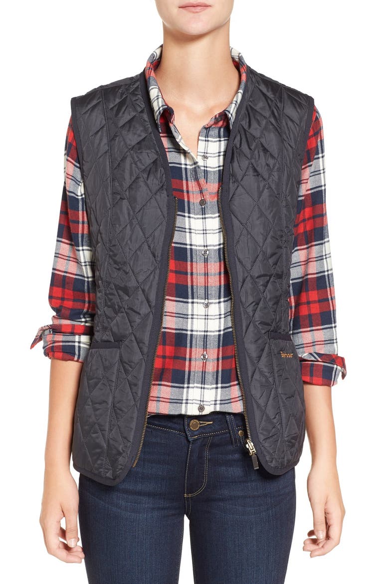 'Beadnell' Quilted Liner, Main, color, NAVY