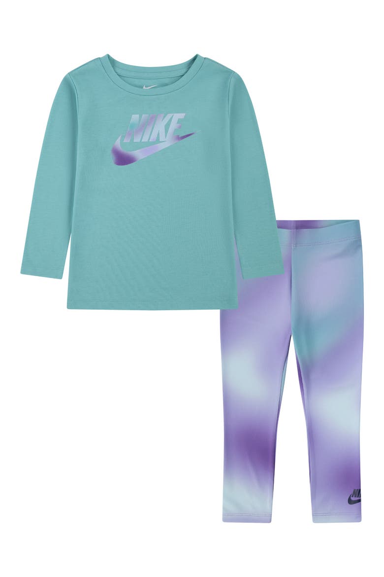 Kids' Long Sleeve Graphic T-Shirt & Leggings Set, Main, color, BLACK RASPBERRY