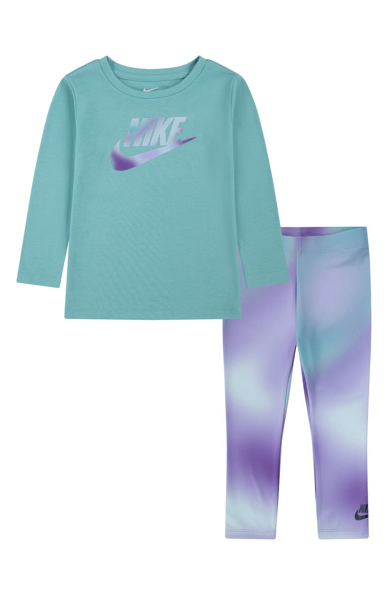 Nike Kids' Long Sleeve Graphic T-Shirt & Leggings Set, Main, color, Black Raspberry