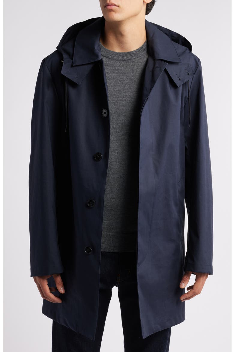 Cambridge Waterproof Hooded Raincoat, Main, color, NAVY