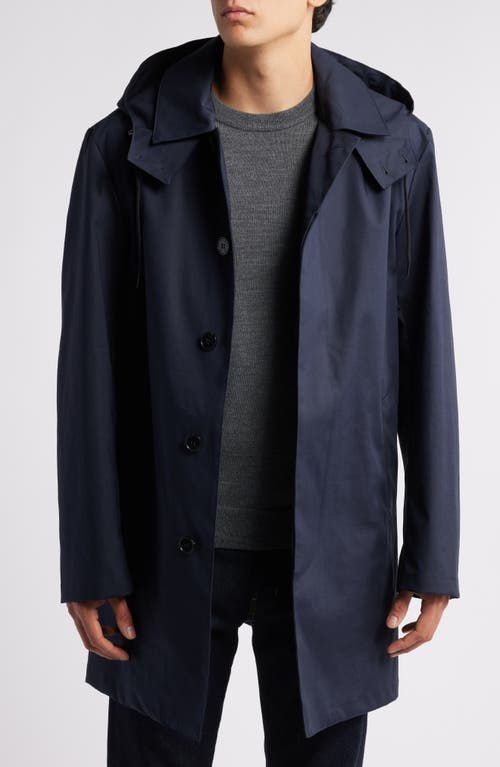 Mackintosh Cambridge Waterproof Hooded Raincoat in Navy 