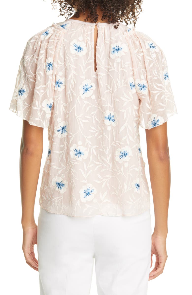 Rebecca Taylor Trellis Embroidered Top, Alternate, color, 