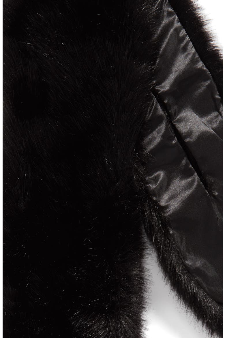 Oversize Faux Fur Wrap, Alternate, color, BLACK