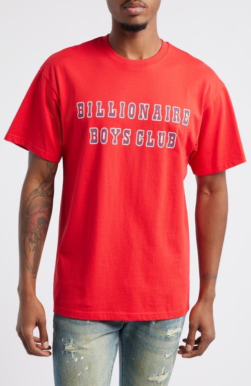 Billionaire Boys Club Ranch Logo Cotton Graphic T-Shirt in Racing Red 