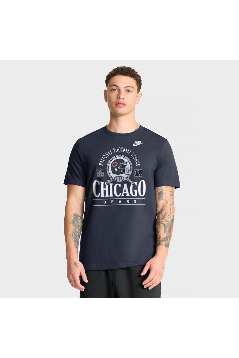 Men's Nike Navy Chicago Bears Rewind Team Spirit Essential Cotton T-Shirt, Main, color, Navy