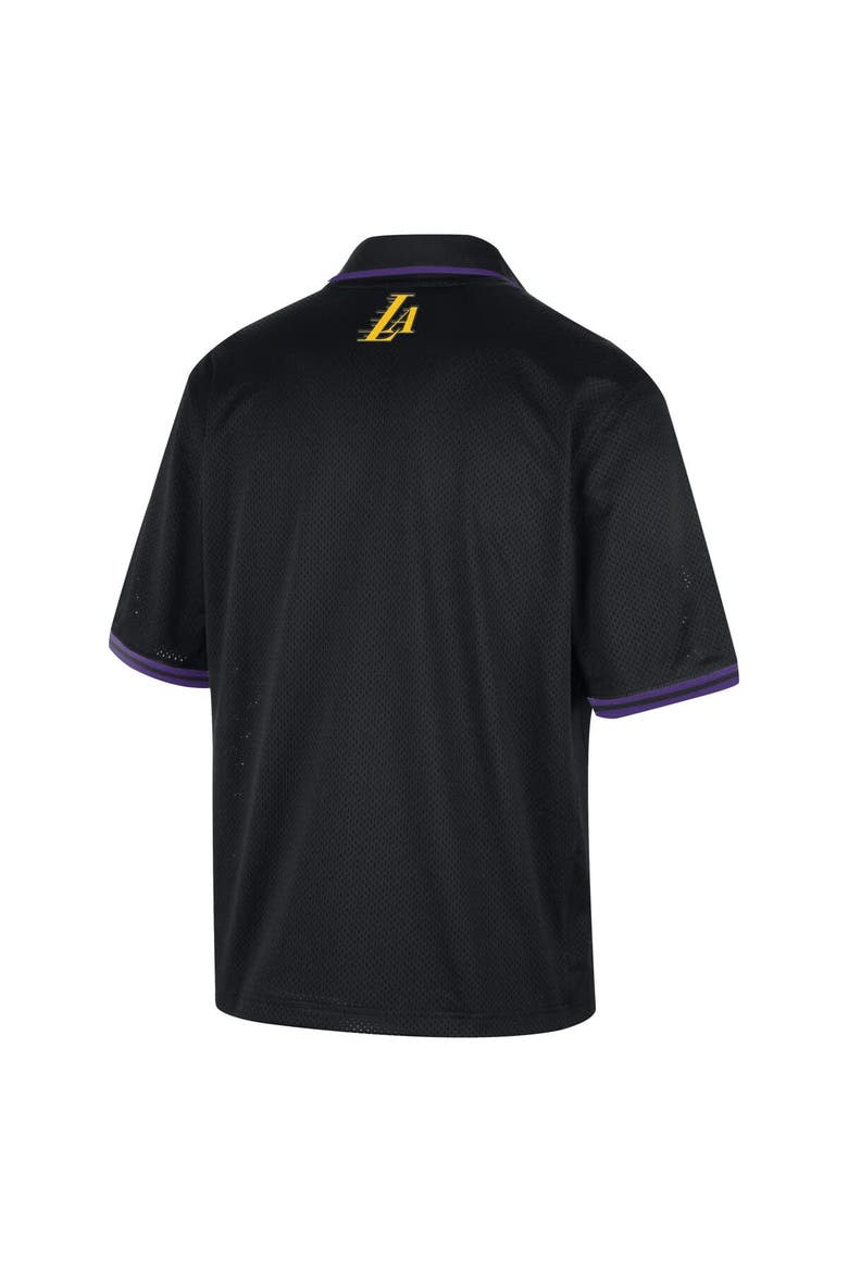 Men's Nike  Black Los Angeles Lakers 2025/26 City Edition Remix Courtside Air Half-Sleeve Polo, Alternate, color, Black