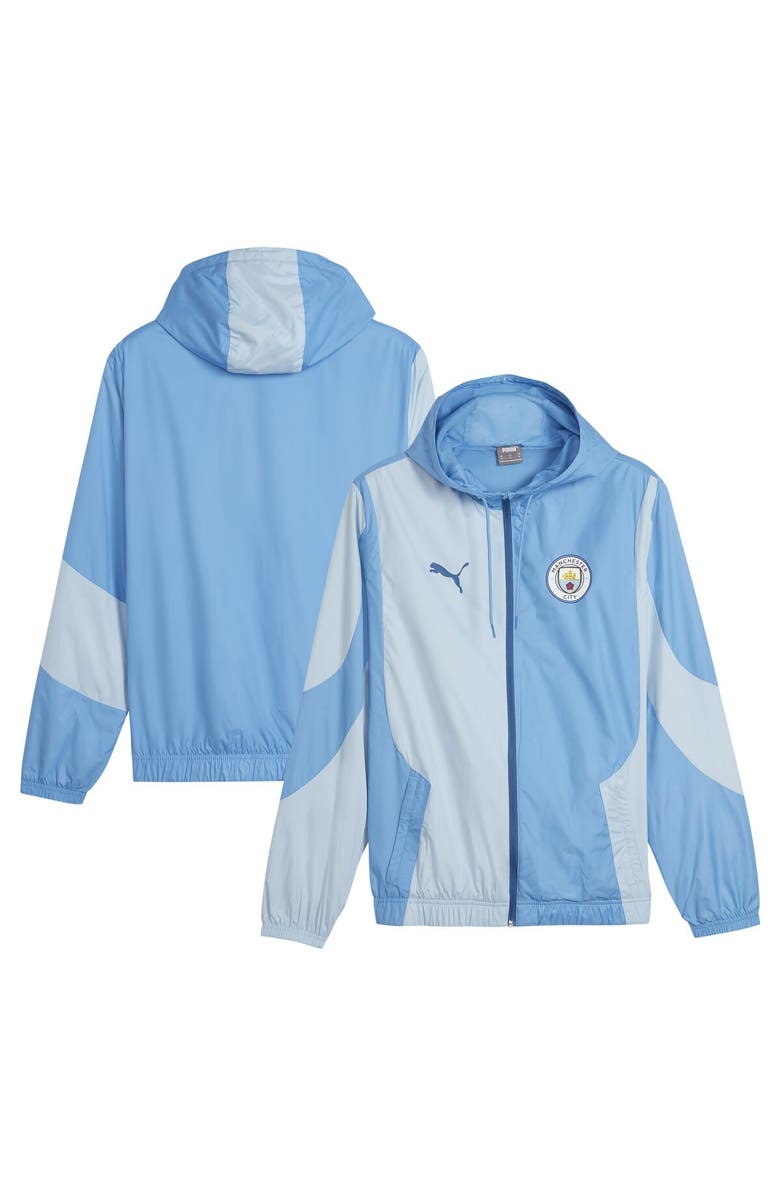 PUMA Men's Puma Blue Manchester City 2023/24 Pre-Match Full-Zip Hoodie Jacket, Main, color, Blue