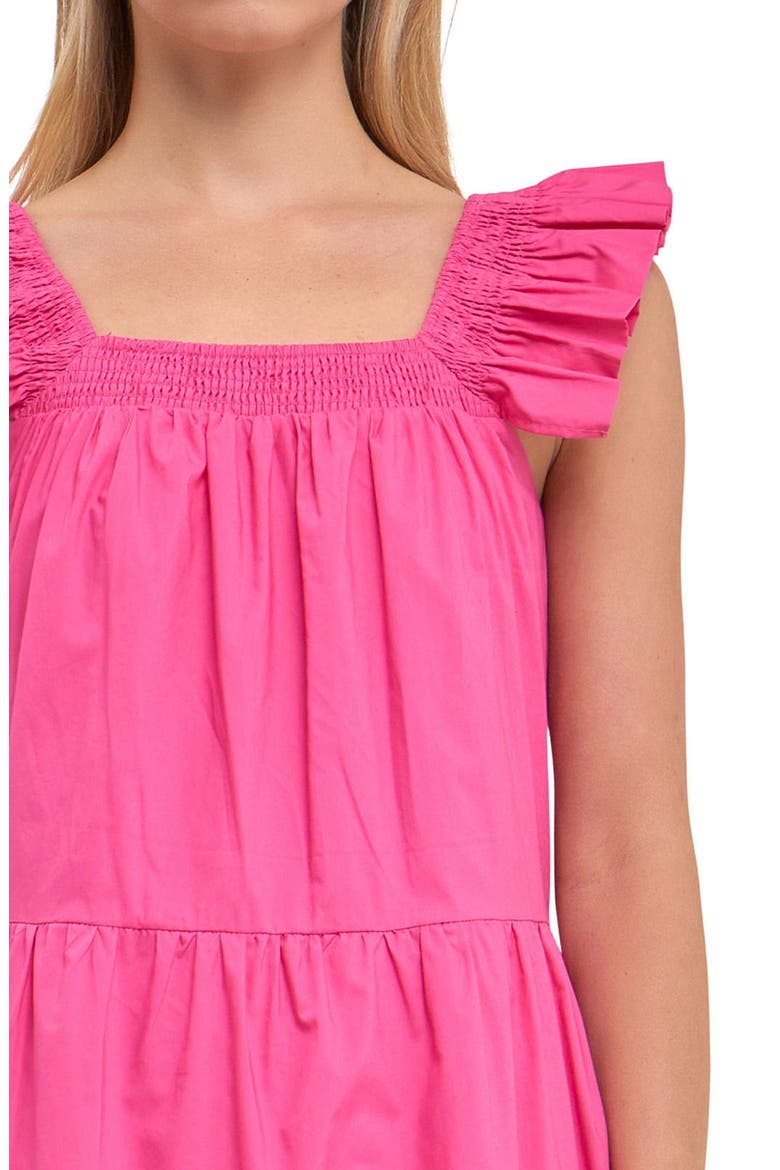 Ruffle Detail Midi Dress, Alternate, color, FUCHSIA