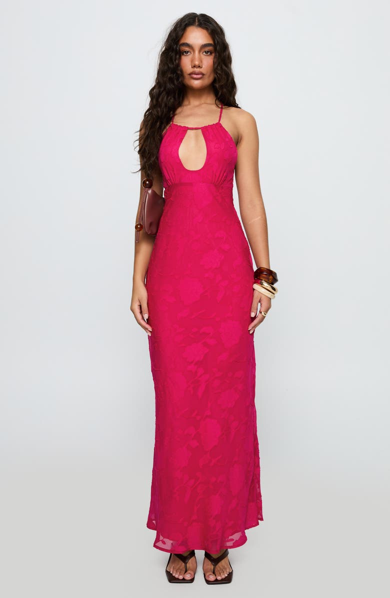 Princess Polly Magnetic Halter Gown, Alternate, color, Hot Pink