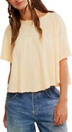 Free People Elsie Linen & Cotton Slub Jersey Swing T-Shirt