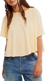 Free People Elsie Linen & Cotton Slub Jersey Swing T-Shirt