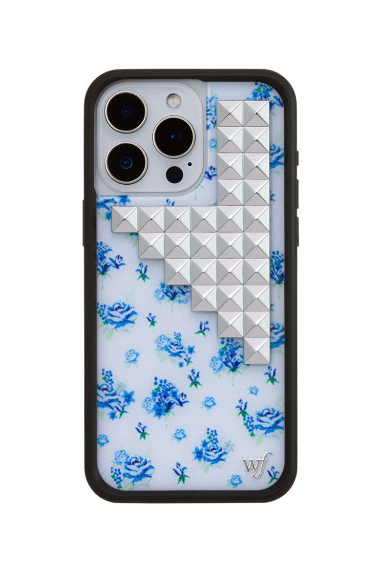 Forget Me Not Floral Stud iPhone Case, Main, color, Blue