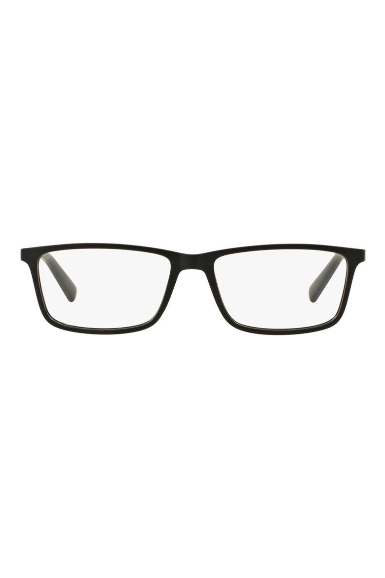 55mm Rectangular Optical Glasses, Main, color, MATTE BLACK