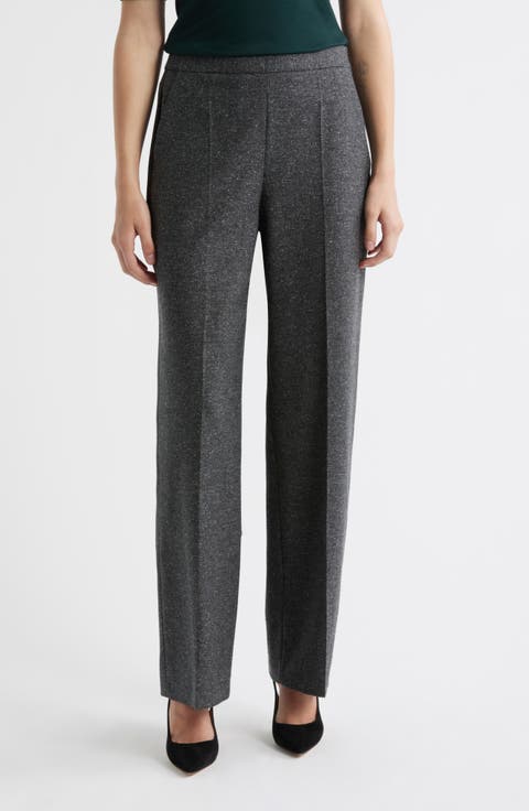 パンツ PAROSH Women Straight Pants LILLE24 D232305023 Grey P.A.R.O.S.H. Pressed-crease wide-leg pants - Grey