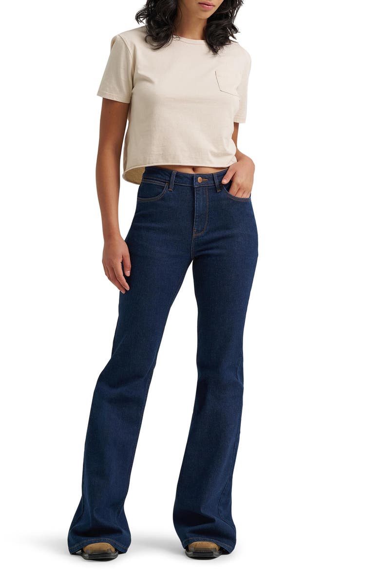 High Waist Flare Jeans, Alternate, color, RETRO RINSE