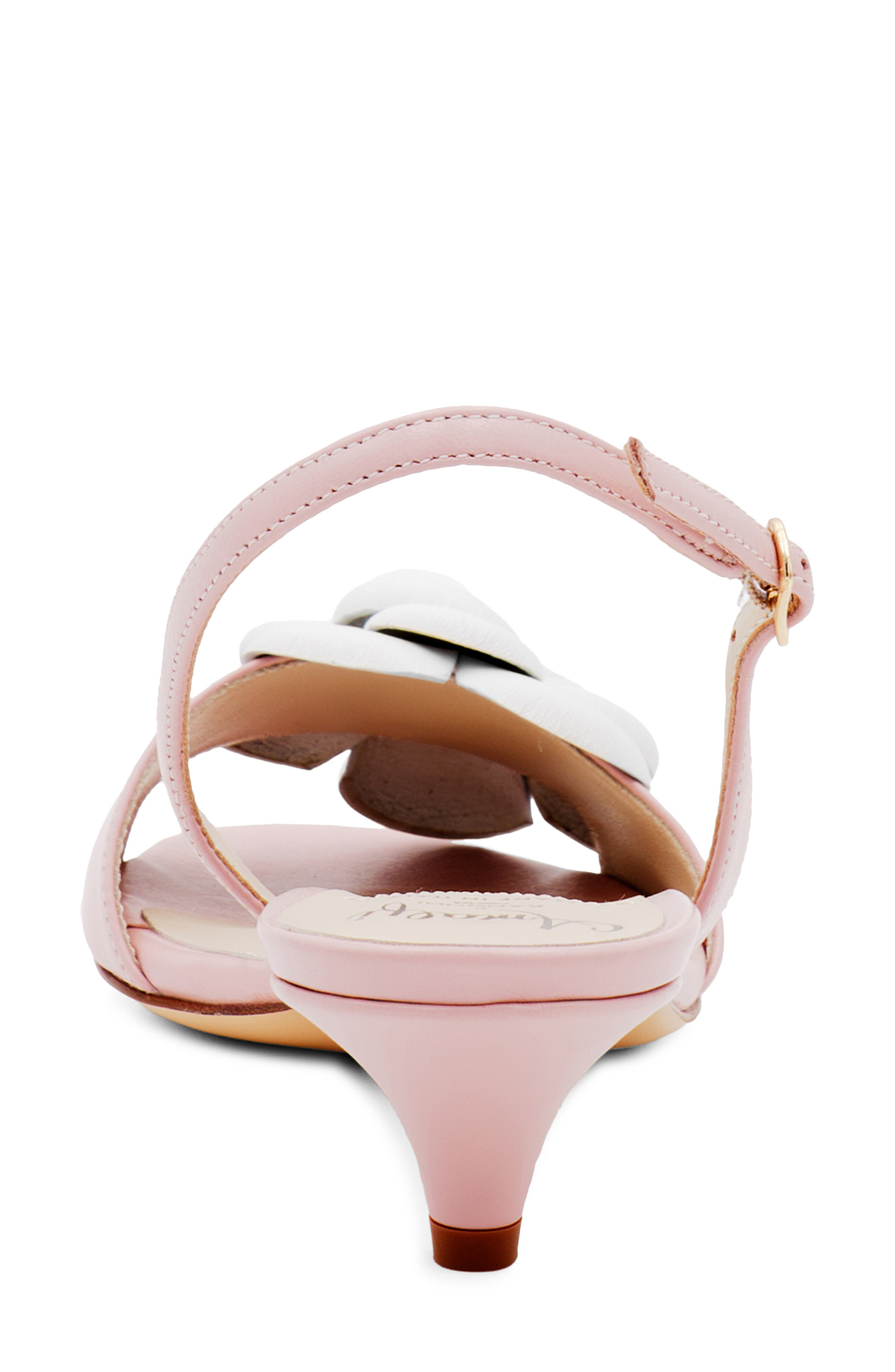 Dante Slingback Kitten Heel Sandal, Alternate, color, ROSINA/ WHITE PARMASOFT