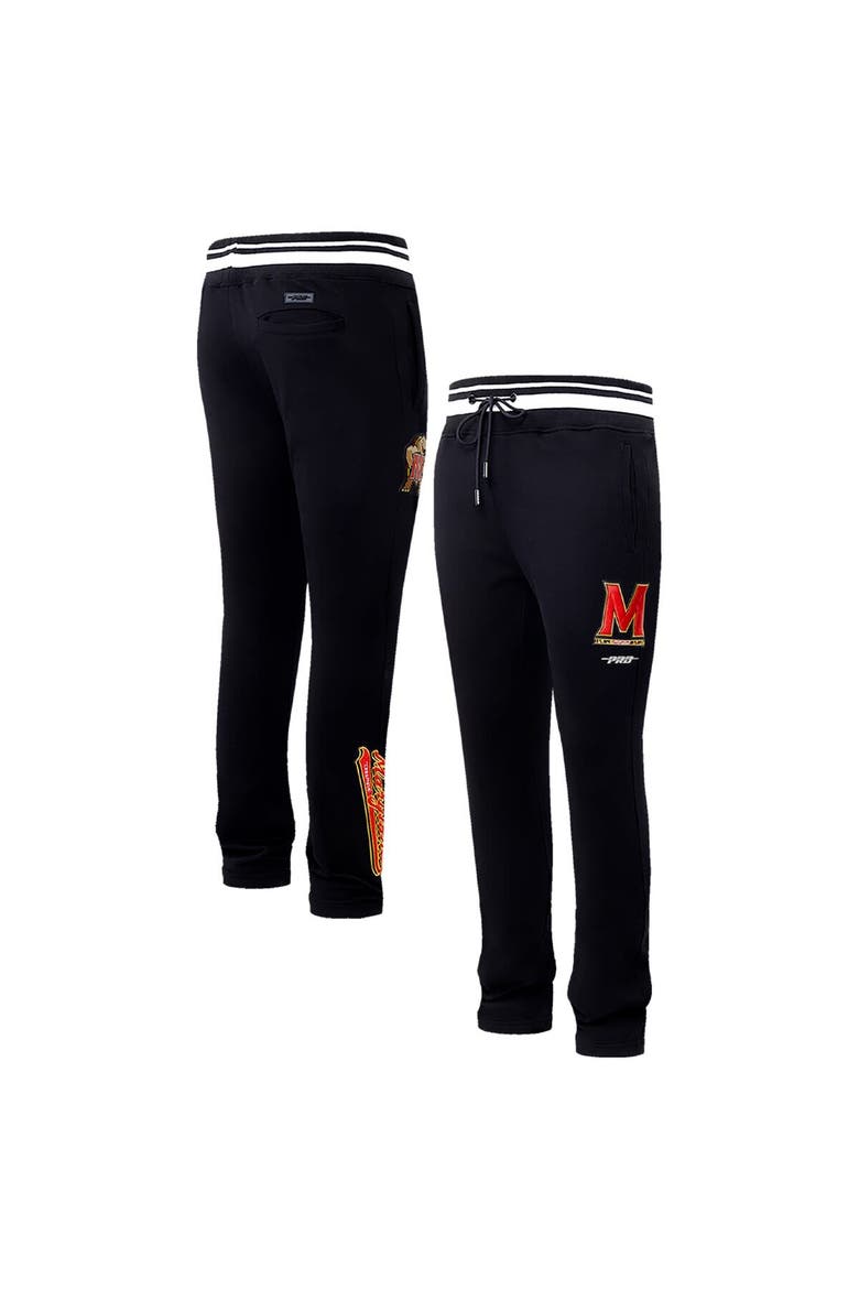 Men's Pro Standard Black Maryland Terrapins Script Tail Fleece Sweatpants, Alternate, color, Black