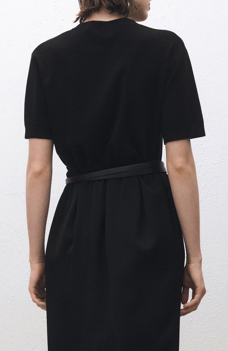 MANGO Short Sleeve Cotton & Wool Sweater, Alternate, color,