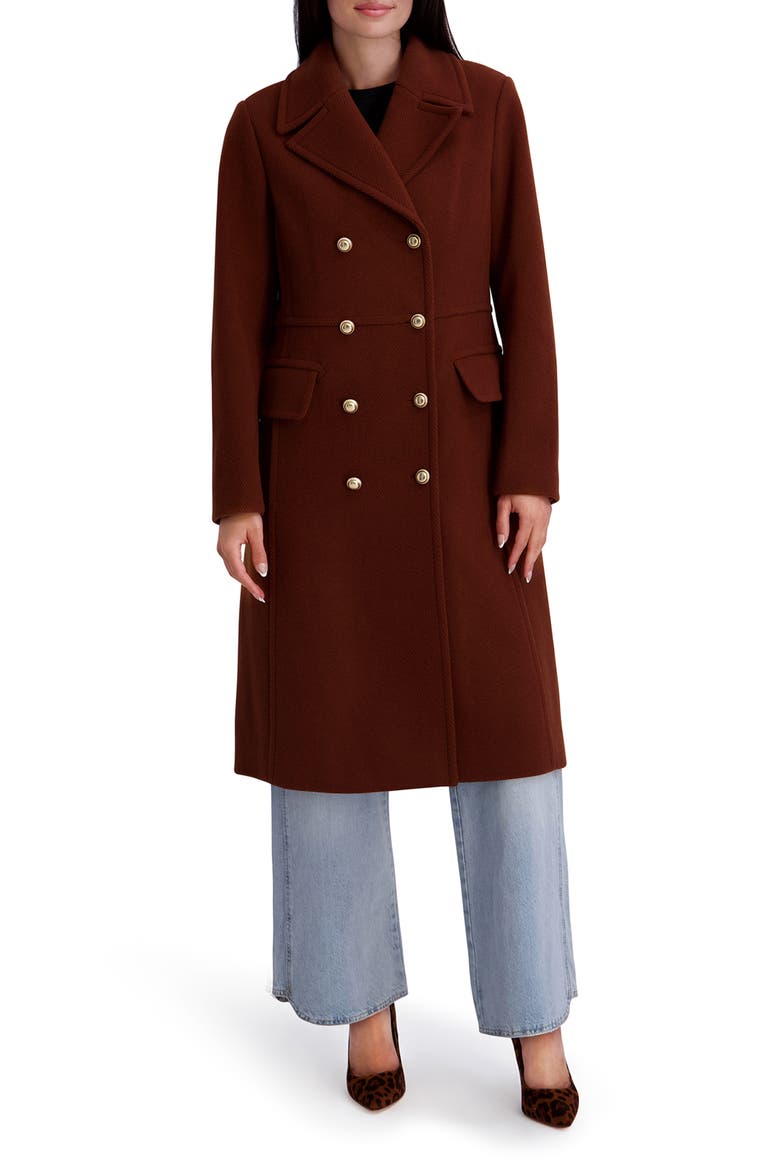Double Breasted Military Coat, Main, color, TOFFEE