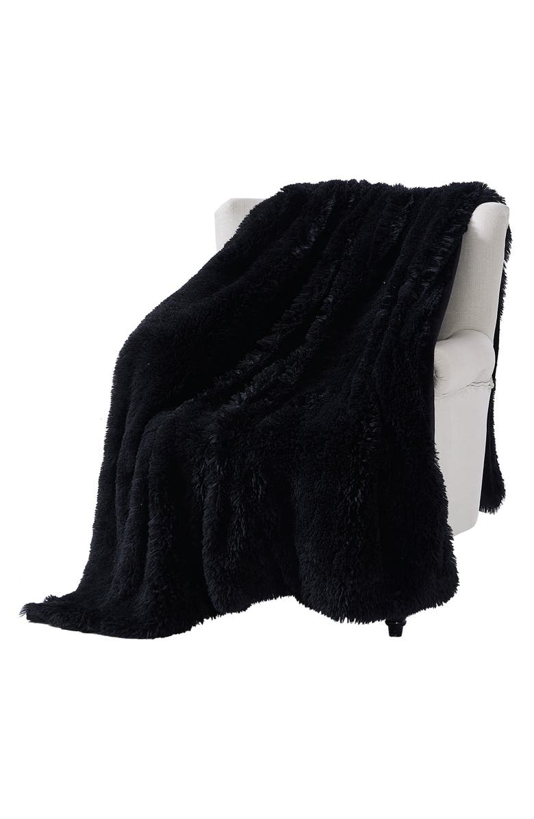 BCBG Faux Fur Throw Blanket, Alternate, color, 