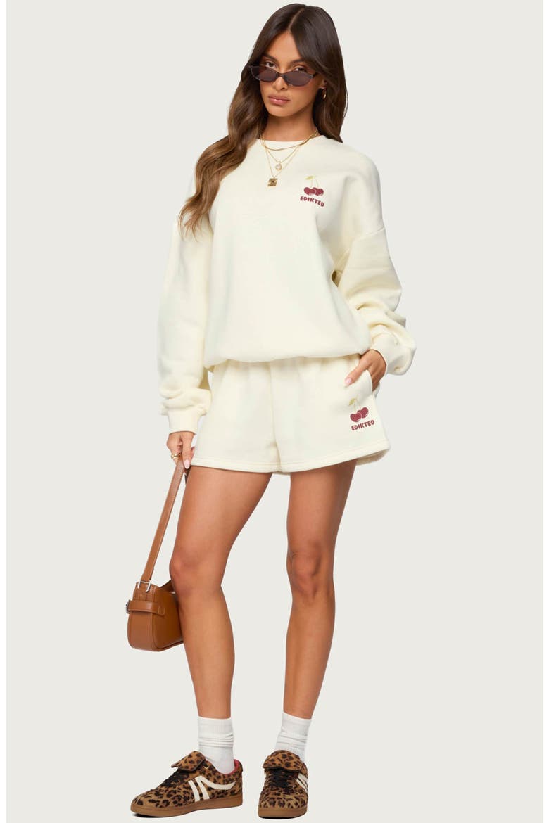Cherry Babe Oversize Sweatshirt, Alternate, color, CREAM