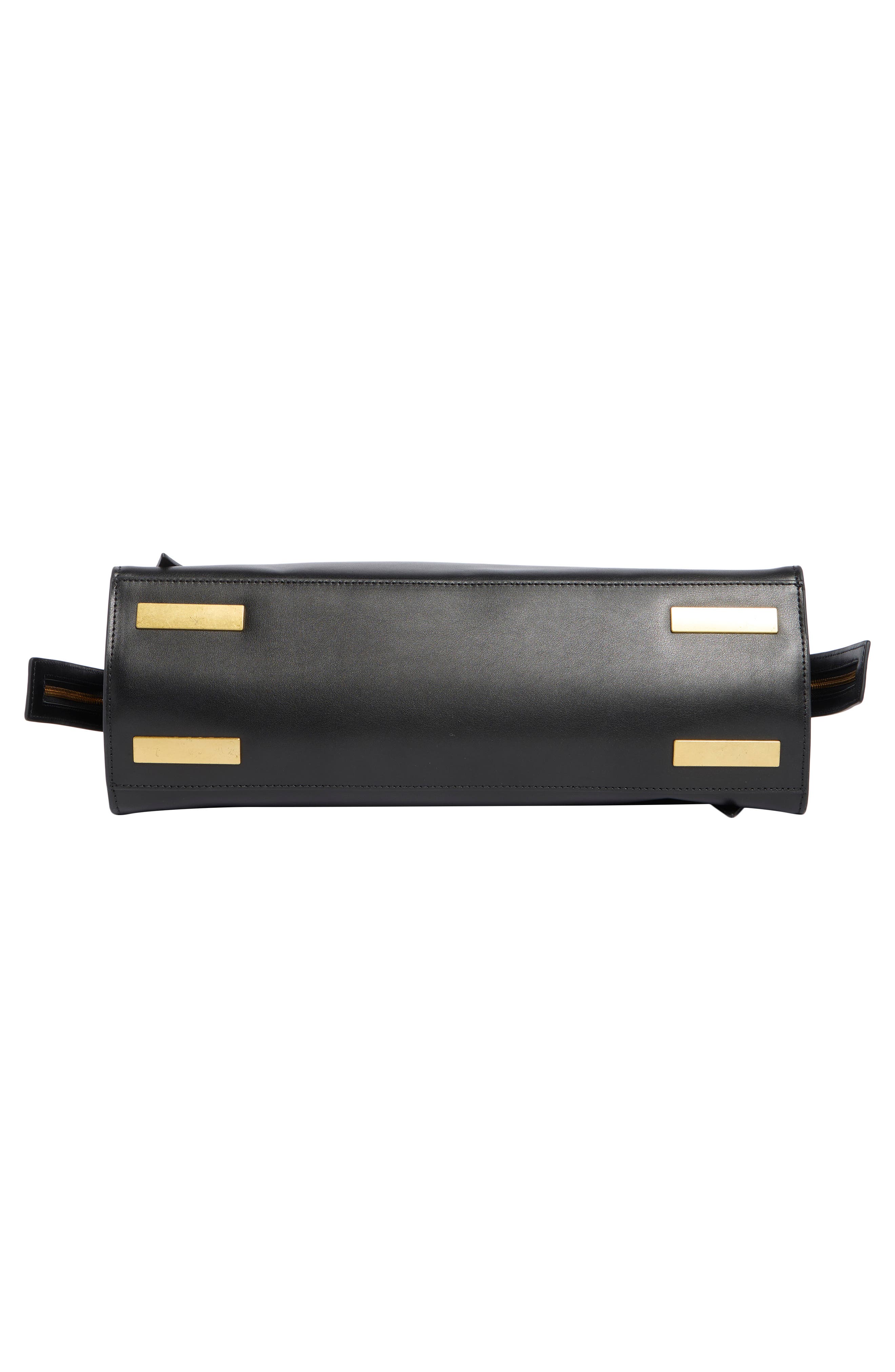 Leather Hobo Bag, Alternate, color, BLACK