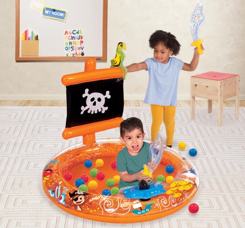 Banzai Pirate Sparkle Play Center Inflatable Ball Pit Includes 20 Balls