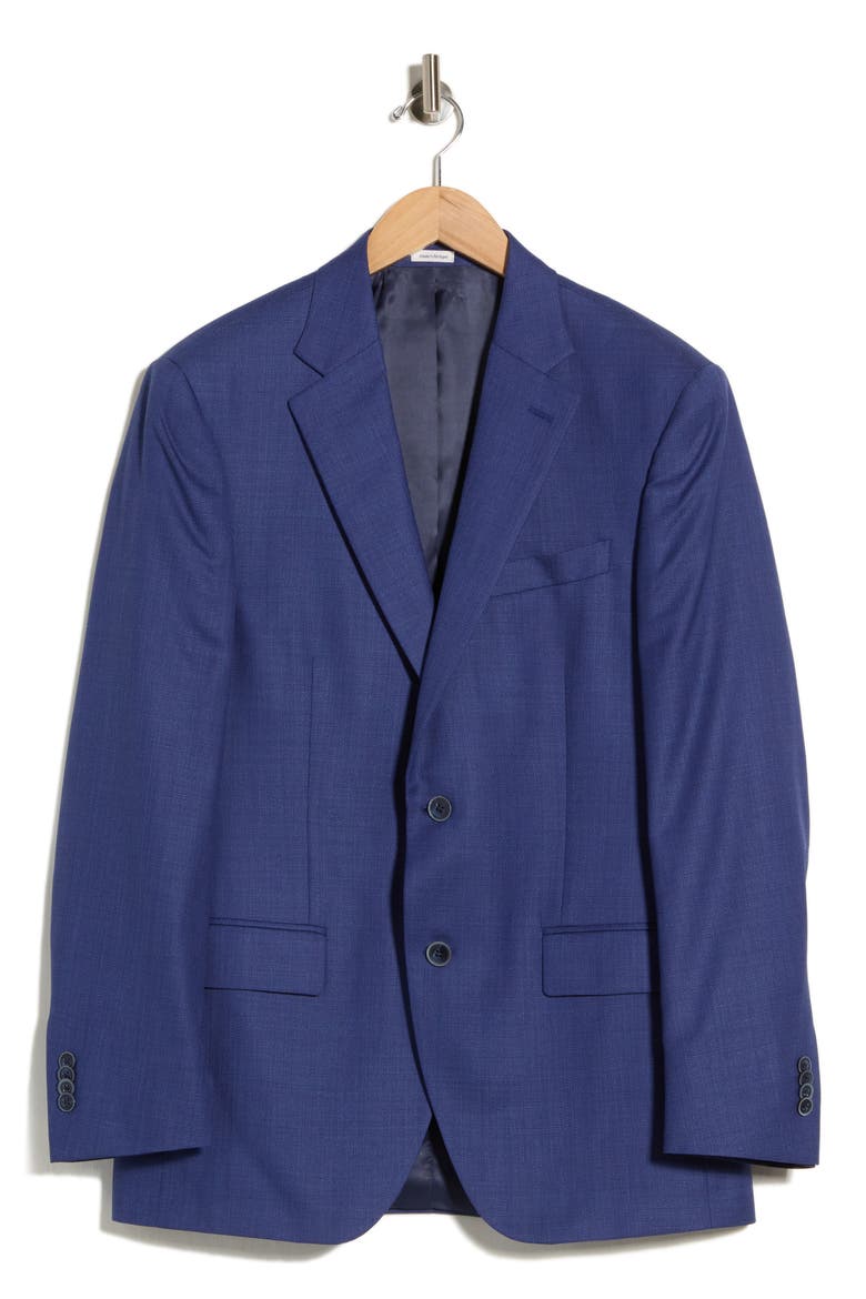 Blue Solid Wool Sport Coat, Main, color, BLUE