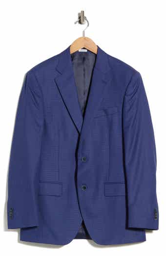 Blue Solid Wool Sport Coat