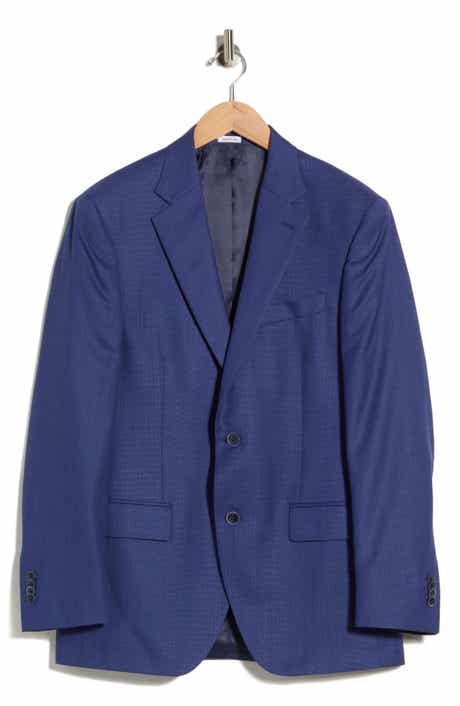 Blue Solid Wool Sport Coat