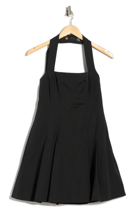 Nat Halter Neck Stretch Cotton Minidress