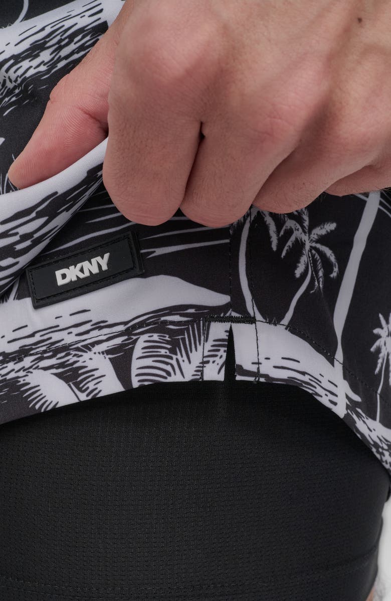 DKNY Modern Euro Swim Trunks, Alternate, color, Island