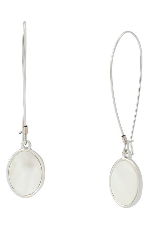 Mother-of-Pearl Shepherd Hook Earrings