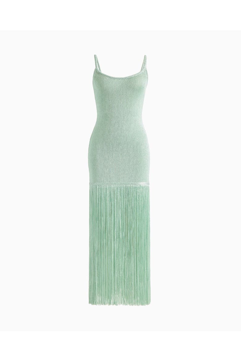 Isabelle fringe dress, Alternate, color, Misty Jade