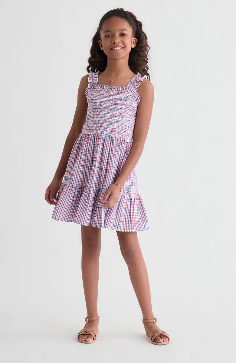 vineyard vines Kids' Ellen Smocked Seersucker Dress, Alternate, color,