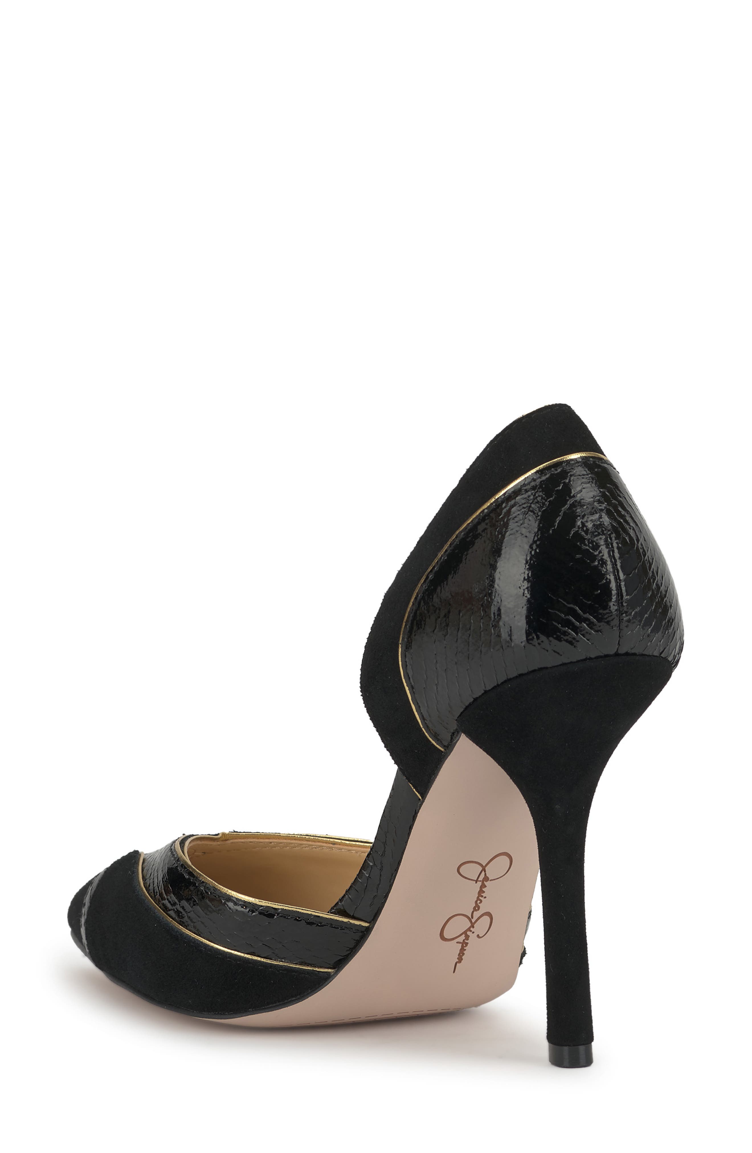 Jessica Simpson Vuley d'Orsay Pump, Alternate, color, Black/ Gold