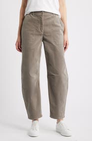 Eileen Fisher Barrel Leg Stretch Organic Cotton Ankle Pants