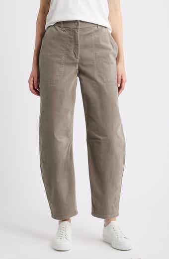 Barrel Leg Stretch Organic Cotton Ankle Pants