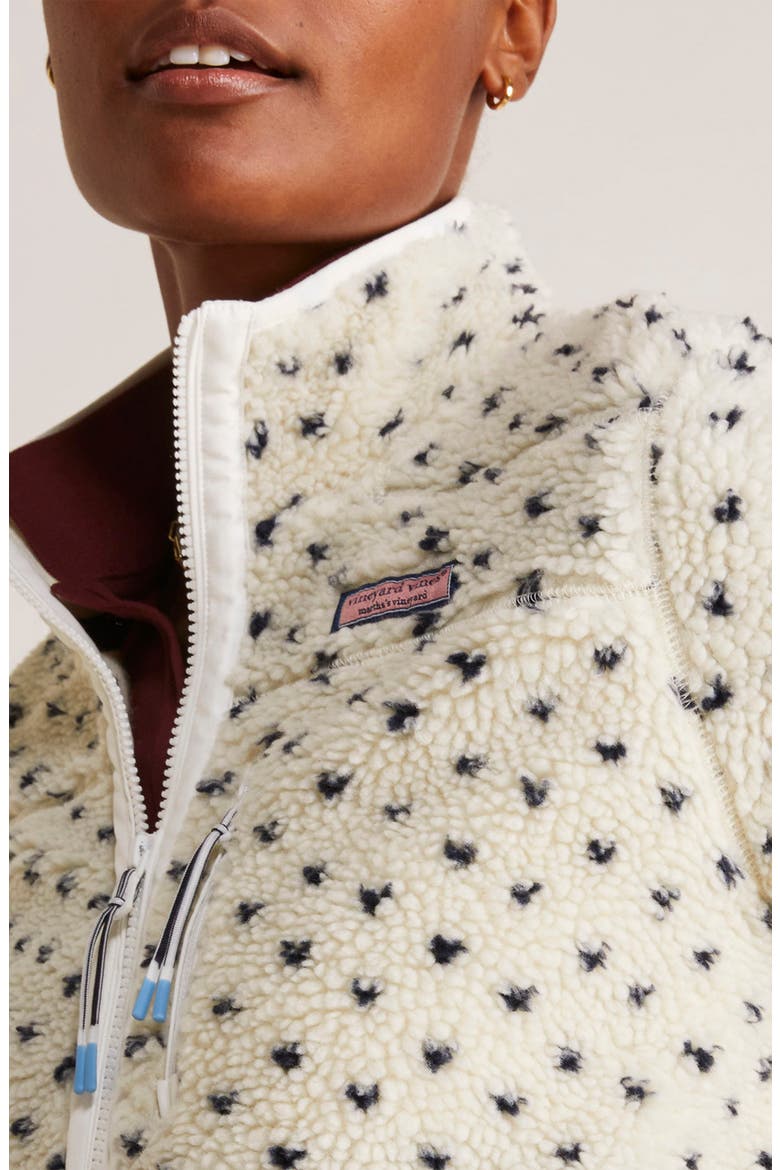 Bird's Eye High Pile Fleece Half-Zip Pullover, Alternate, color, MARSHMALLOW