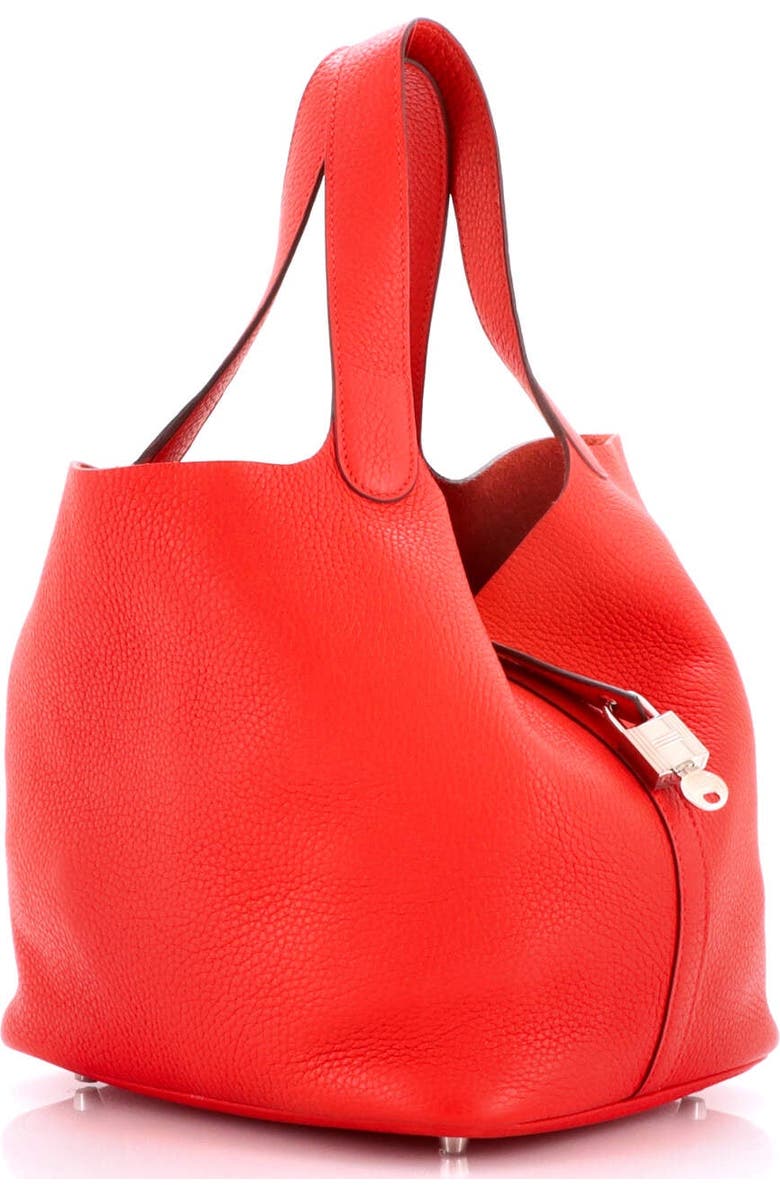 Pre-Owned Hermes Picotin Lock Bag Clemence MM, Alternate, color, Rouge Tomate