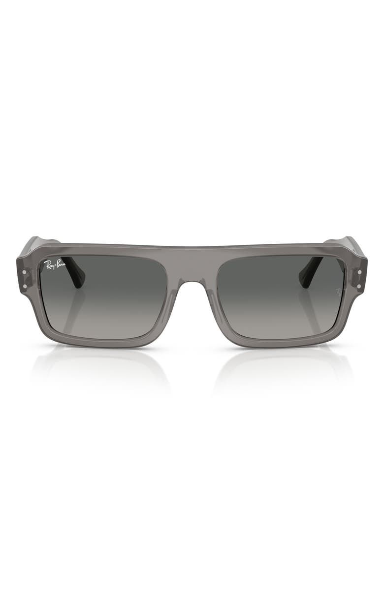 Ray-Ban 56mm Rectangular Sunglasses, Main, color, Transparent Grey