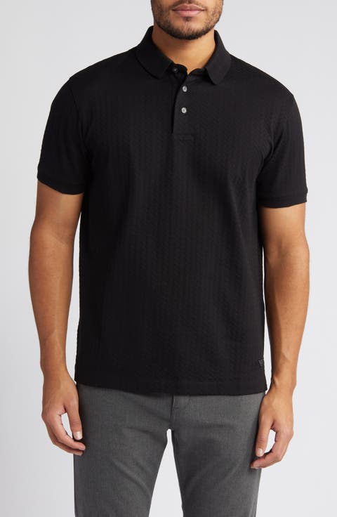Textured Chevron Cotton Polo